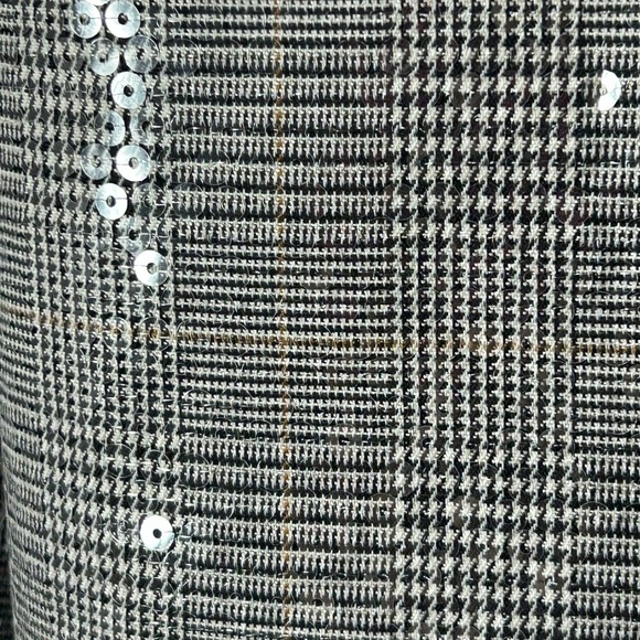 Maurices Sequin Shimmer Black/White/Silver Hues Long Sleeve Lined Blazer Size M - Picture 6 of 7